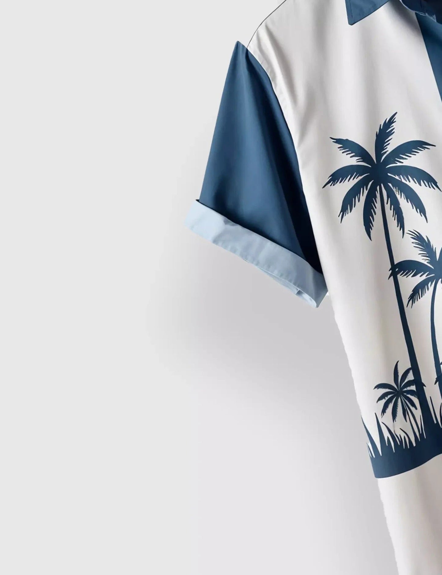 Men’s Tropical Palm Print Short Sleeve Shirt | Casual Button-Down Summer Shirt