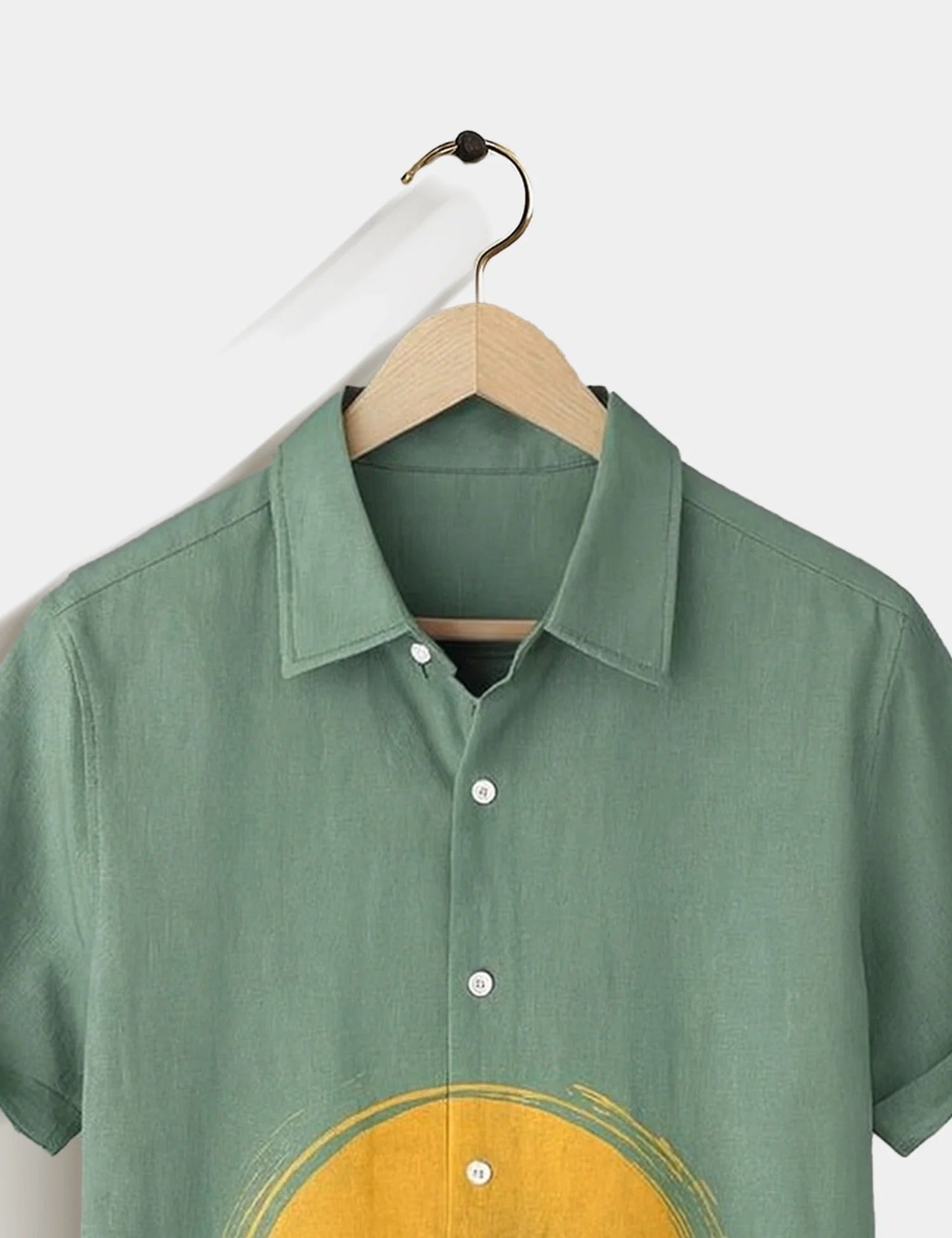 Men’s Deer Graphic Print Short Sleeve Shirt | Nature-Inspired Casual Button-Down Shirt